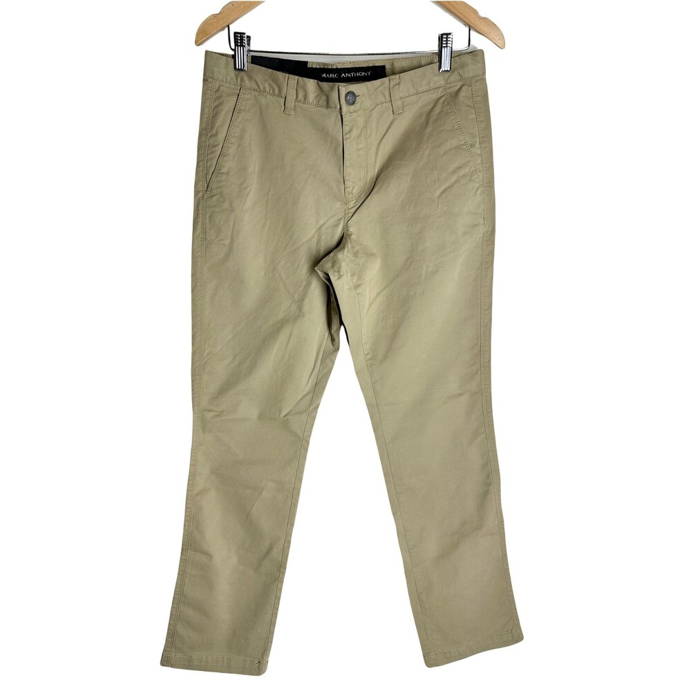 NWT Marc Anthony Mens Slim Pants Size 34 x 34 Khaki Casual Dress Pants